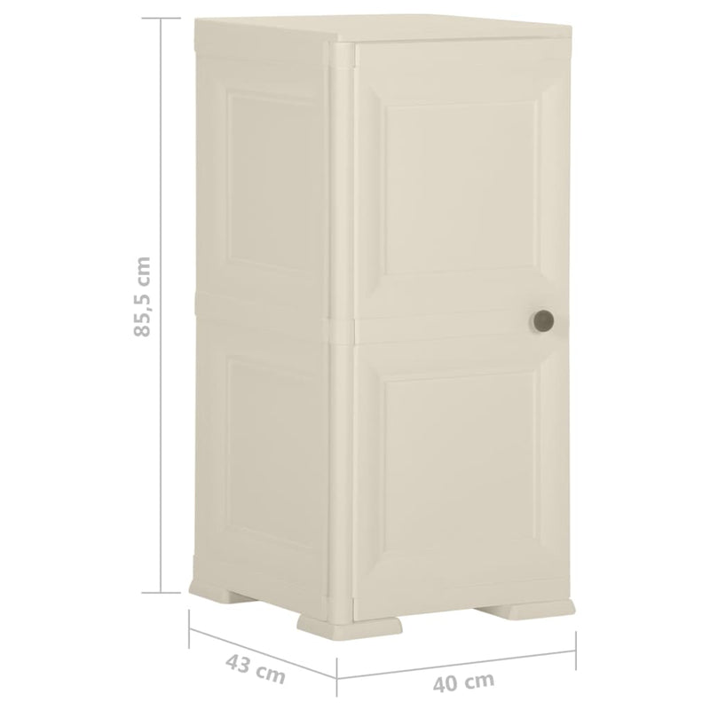 vidaXL Plastic Cabinet 40x43x85.5 cm Wood Design Vanilla Ice