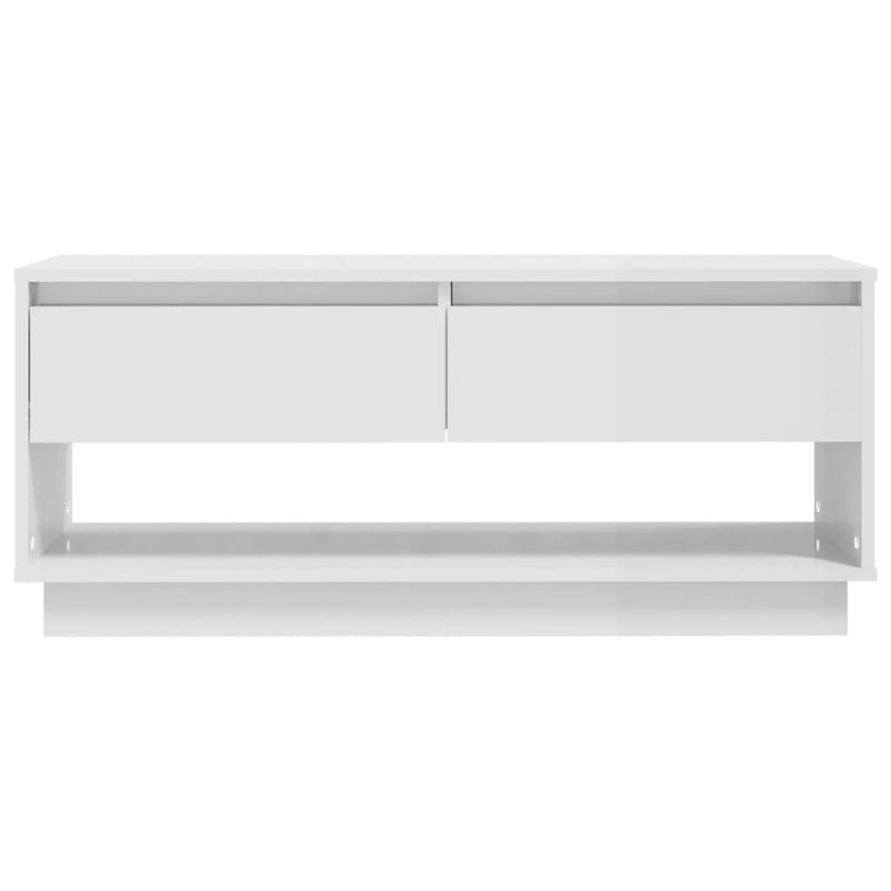 vidaXL TV Cabinet High Gloss White 102x41x44 cm Engineered Wood