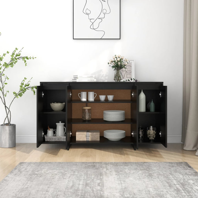 vidaXL Sideboard Black 135x41x75 cm Engineered Wood