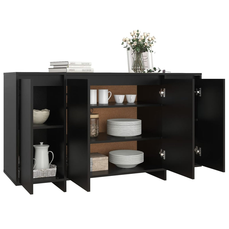 vidaXL Sideboard Black 135x41x75 cm Engineered Wood