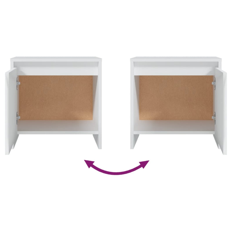 vidaXL Bedside Cabinets 2 pcs White 45x34x44.5 cm Engineered Wood