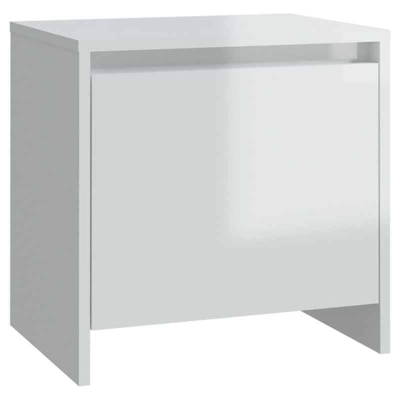 vidaXL Bedside Cabinets 2 pcs High Gloss White 45x34x44.5 cm Engineered Wood