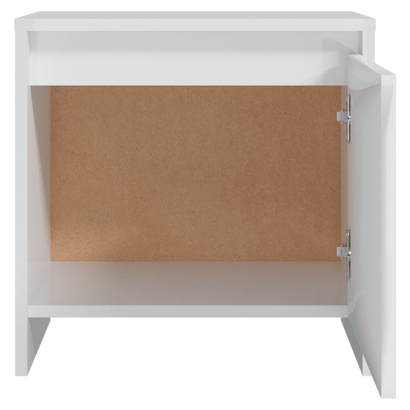 vidaXL Bedside Cabinets 2 pcs High Gloss White 45x34x44.5 cm Engineered Wood