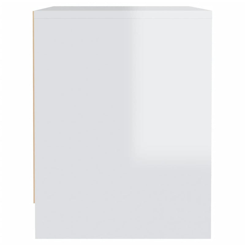 vidaXL Bedside Cabinets 2 pcs High Gloss White 45x34x44.5 cm Engineered Wood