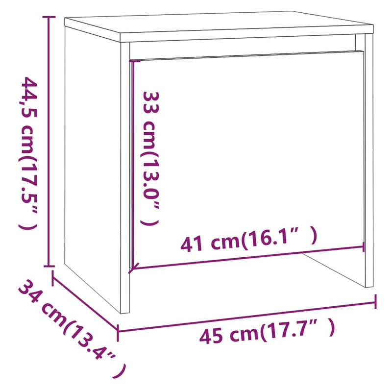 vidaXL Bedside Cabinets 2 pcs High Gloss White 45x34x44.5 cm Engineered Wood
