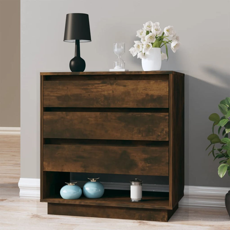 vidaXL Sideboard Smoked Oak 70x41x75 cm Engineered Wood