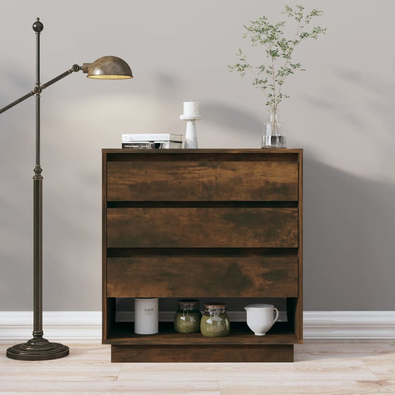vidaXL Sideboard Smoked Oak 70x41x75 cm Engineered Wood