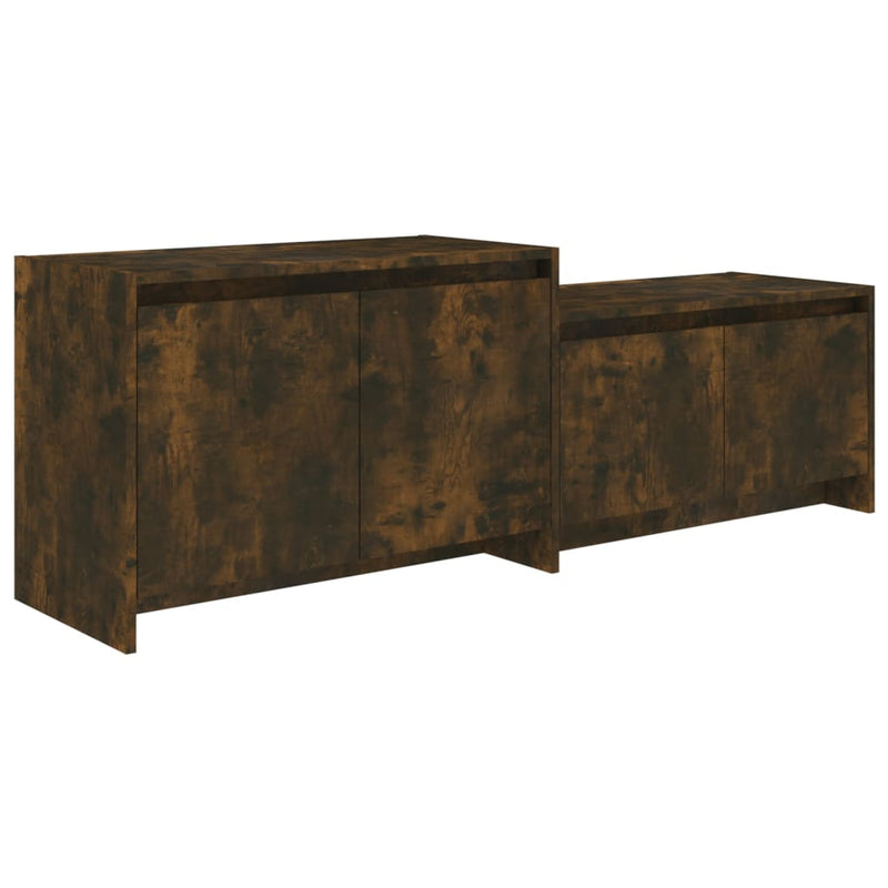 vidaXL TV Cabinet Smoked Oak 146.5x35x50 cm Engineered Wood
