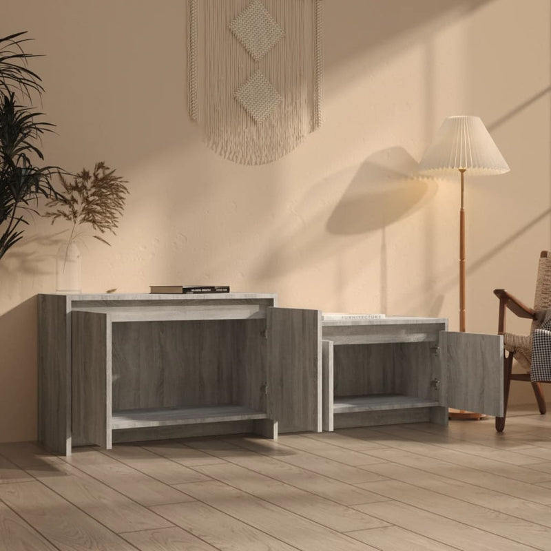 vidaXL TV Cabinet Grey Sonoma 146.5x35x50 cm Engineered Wood