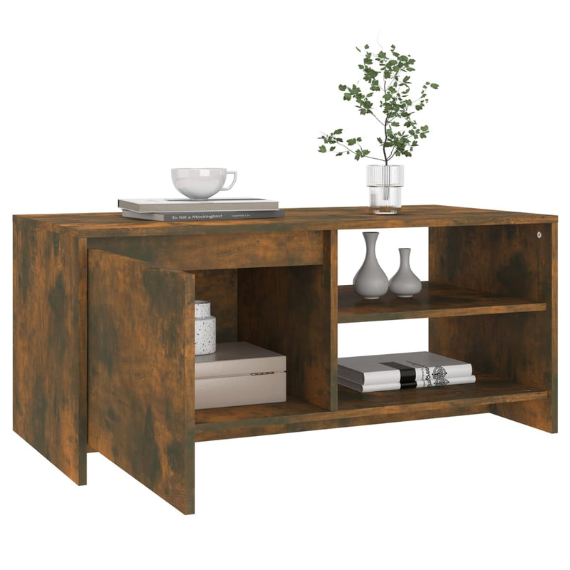 vidaXL Coffee Table Smoked Oak 102x50x45 cm Engineered Wood