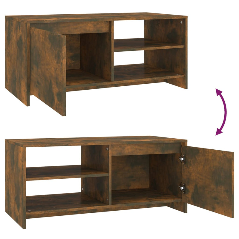 vidaXL Coffee Table Smoked Oak 102x50x45 cm Engineered Wood