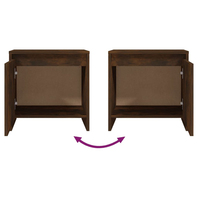 vidaXL Bedside Cabinets 2 pcs Smoked Oak 45x34x44.5 cm Engineered Wood