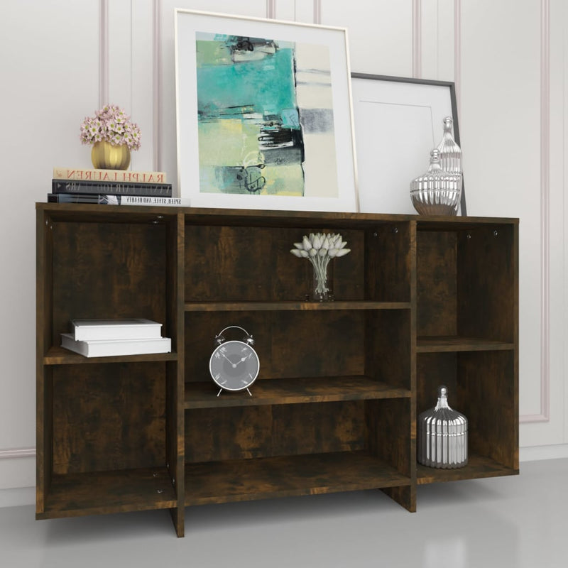 vidaXL Sideboard Smoked Oak 120x30x75 cm Engineered Wood