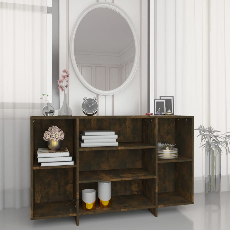 vidaXL Sideboard Smoked Oak 120x30x75 cm Engineered Wood