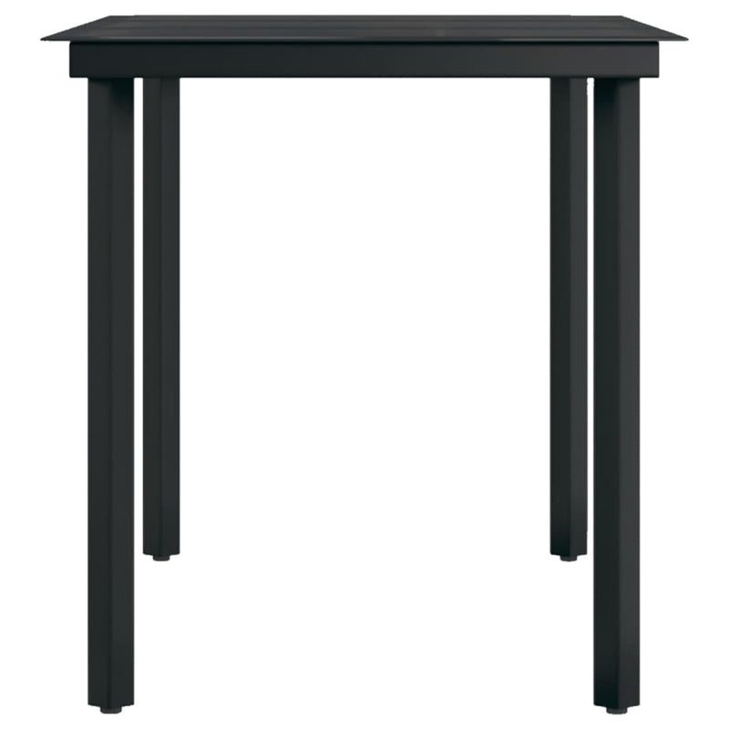 vidaXL Garden Dining Table Black 140x70x74 cm Steel and Glass
