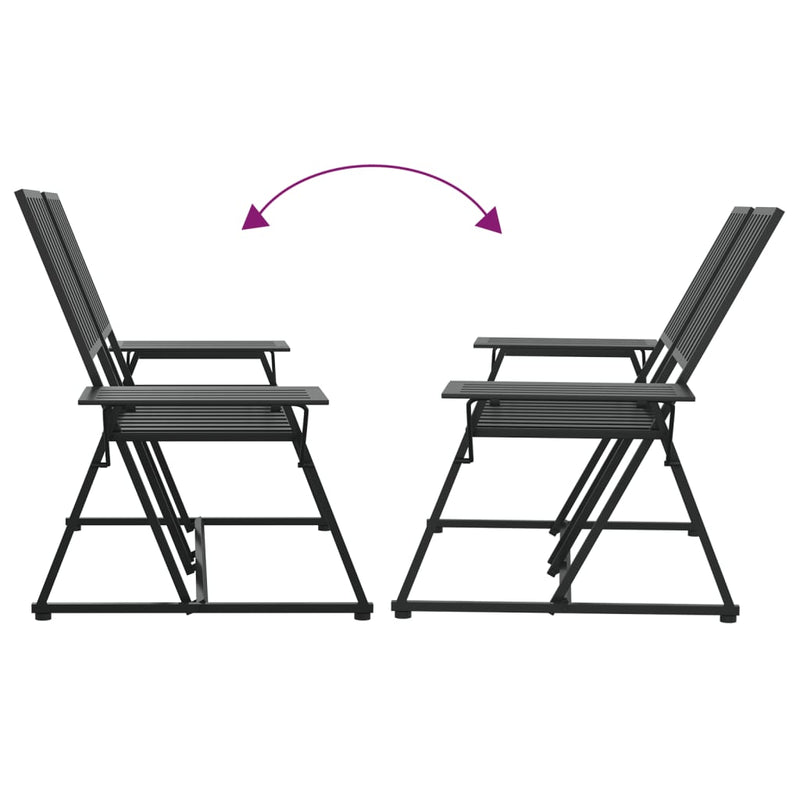 vidaXL 2-Seater Garden Bench 165 cm Black Steel