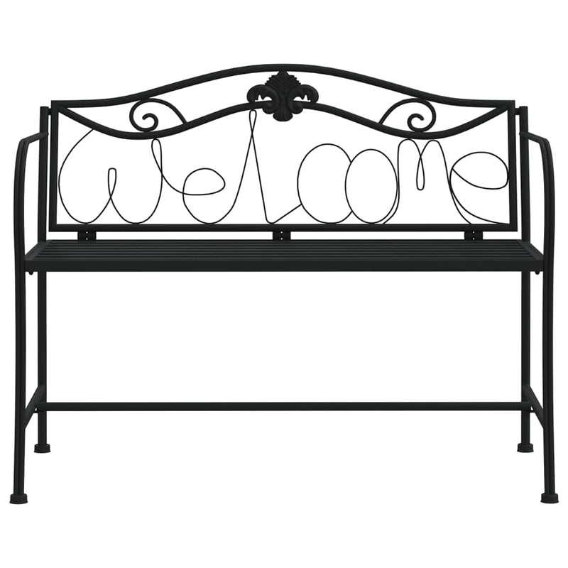 vidaXL 2-Seater Garden Bench 104 cm Black Steel