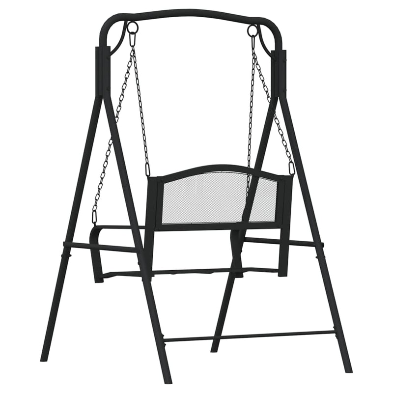 vidaXL Swing Bench 124 cm Black Steel