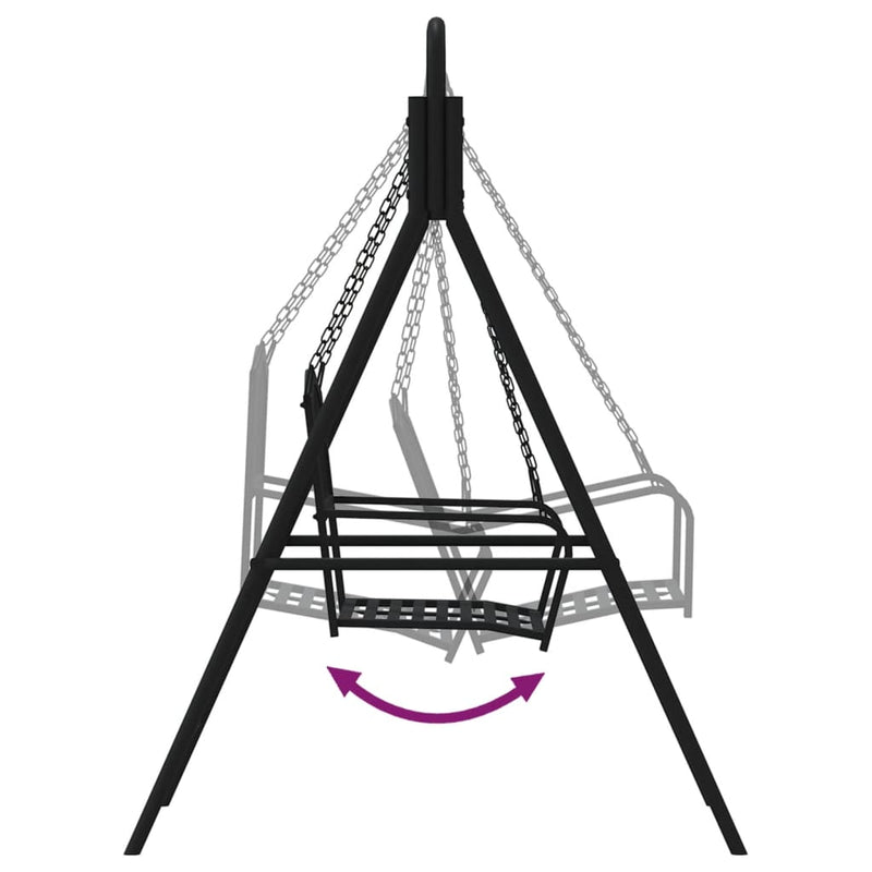 vidaXL Swing Bench 124 cm Black Steel