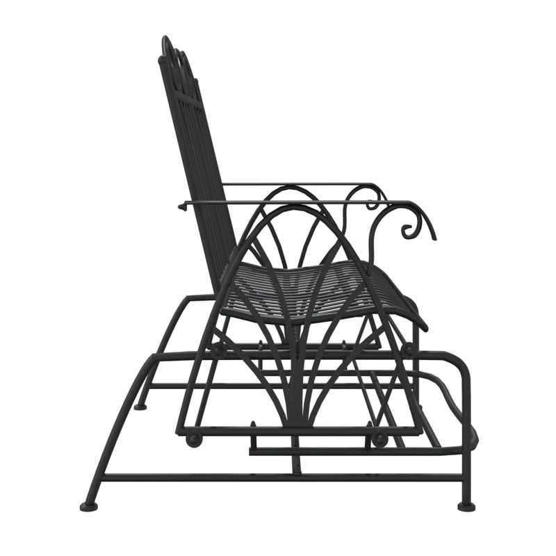 vidaXL 2-Seater Glider Bench 114 cm Black Steel