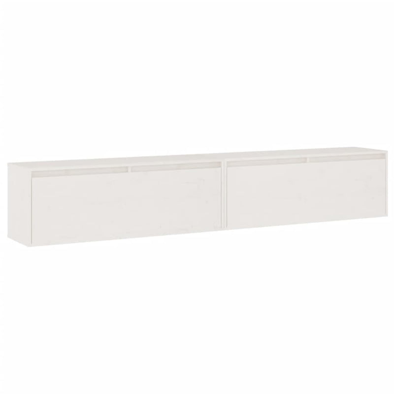 vidaXL Wall Cabinets 2pcs White 100x30x35 cm Solid Wood Pine