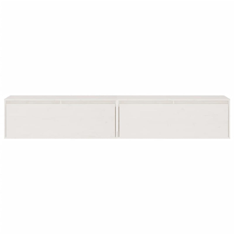 vidaXL Wall Cabinets 2pcs White 100x30x35 cm Solid Wood Pine