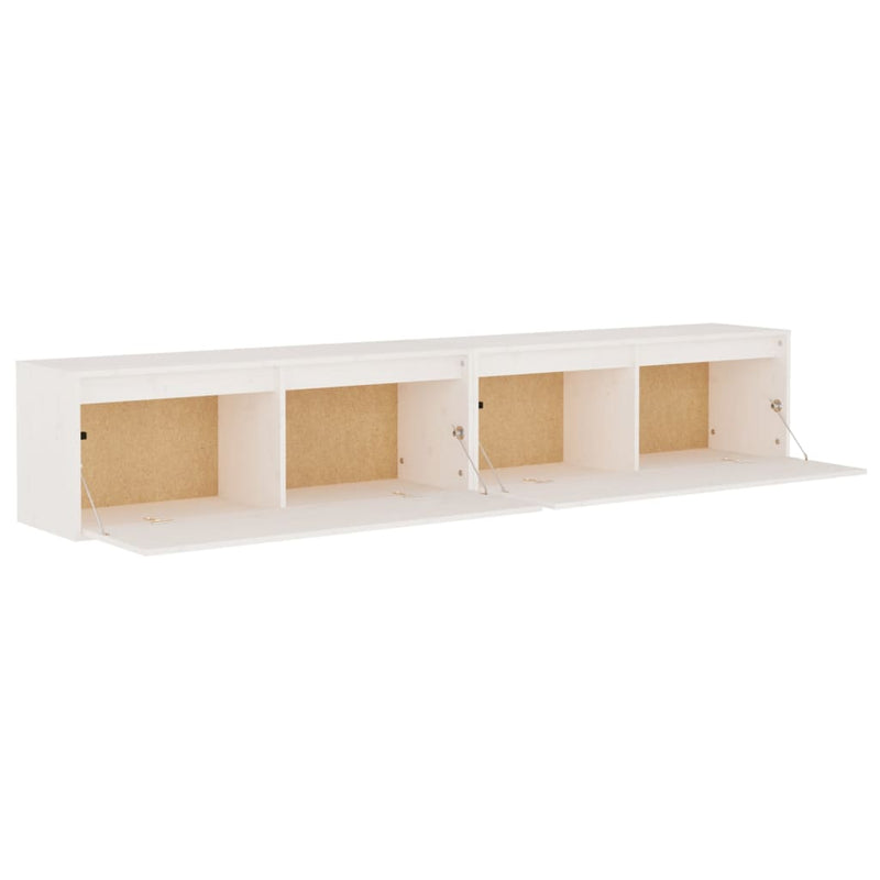 vidaXL Wall Cabinets 2pcs White 100x30x35 cm Solid Wood Pine