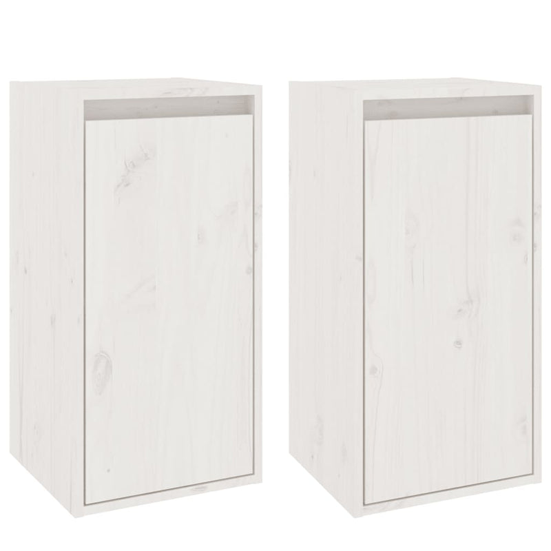 vidaXL Wall Cabinets 2 pcs White 30x30x60 cm Solid Wood Pine