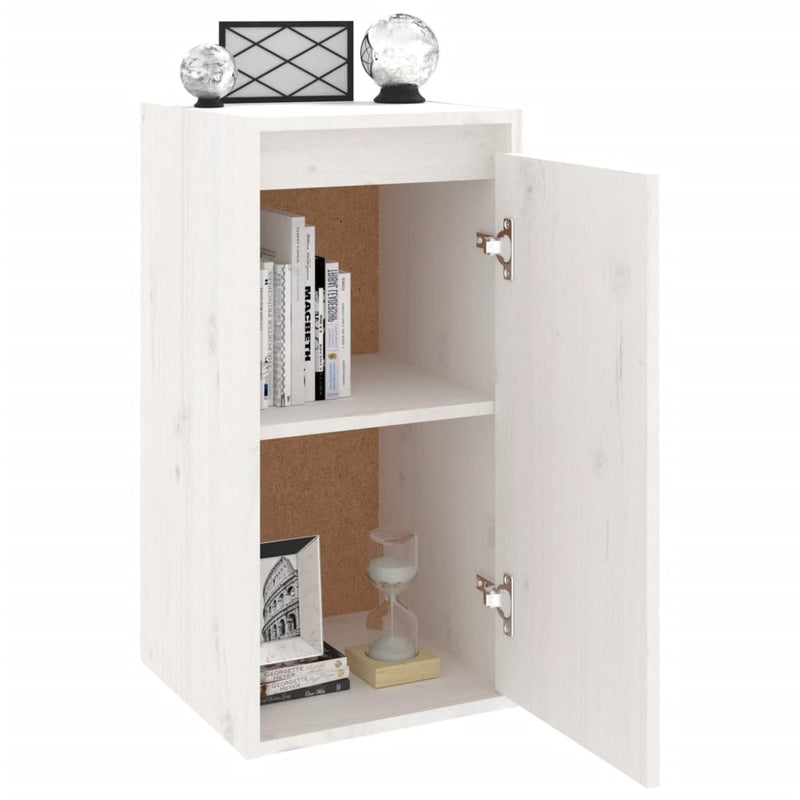 vidaXL Wall Cabinets 2 pcs White 30x30x60 cm Solid Wood Pine