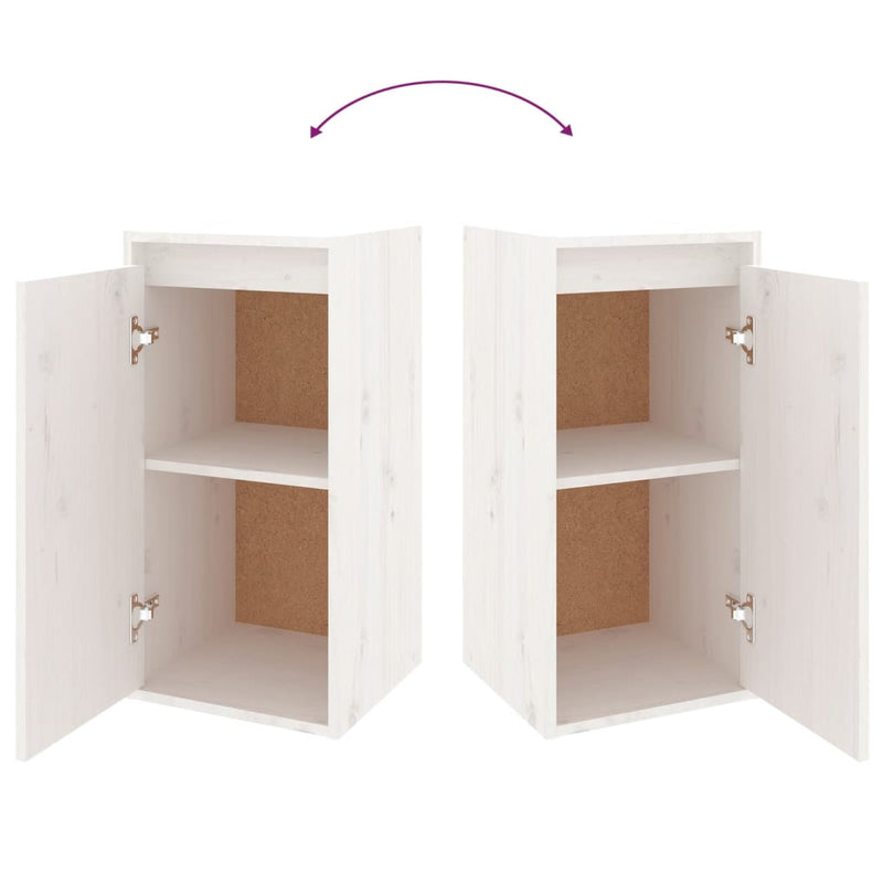 vidaXL Wall Cabinets 2 pcs White 30x30x60 cm Solid Wood Pine