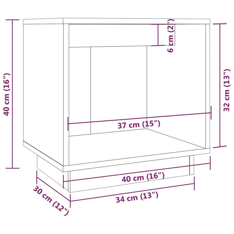 vidaXL Bedside Cabinets 2 pcs 40x30x40 cm Solid Wood Pine