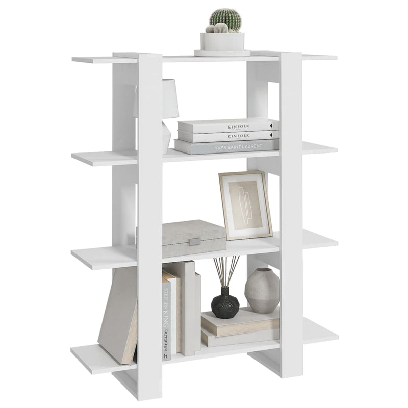 vidaXL Book Cabinet/Room Divider White 100x30x123.5 cm