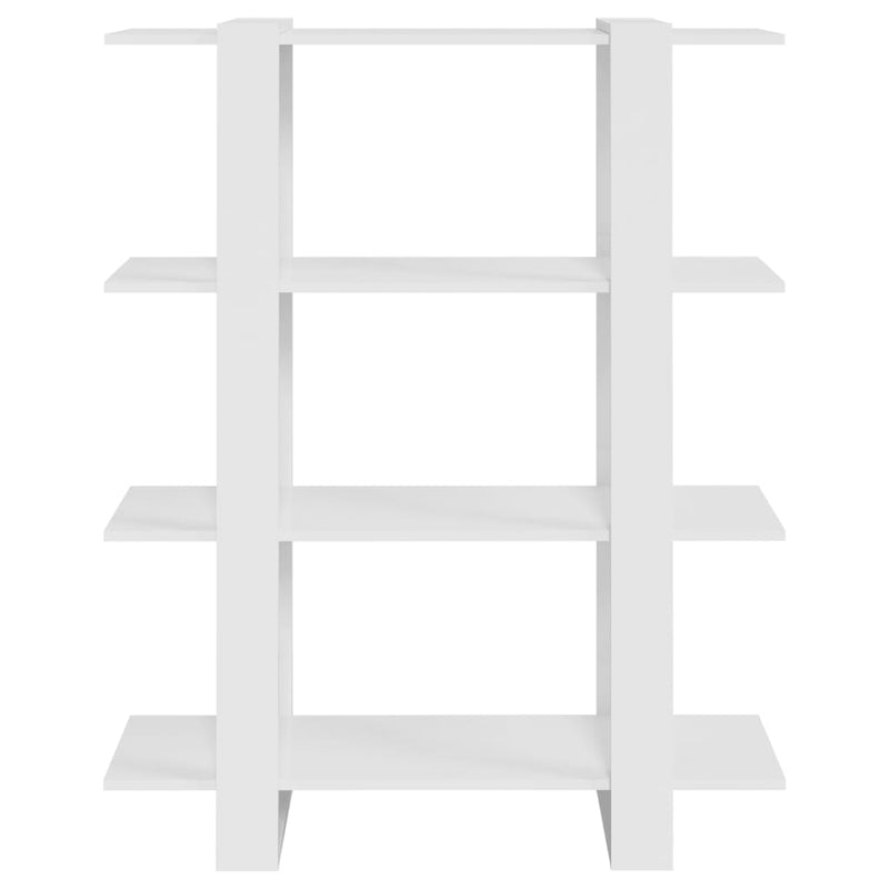 vidaXL Book Cabinet/Room Divider High Gloss White 100x30x123.5 cm