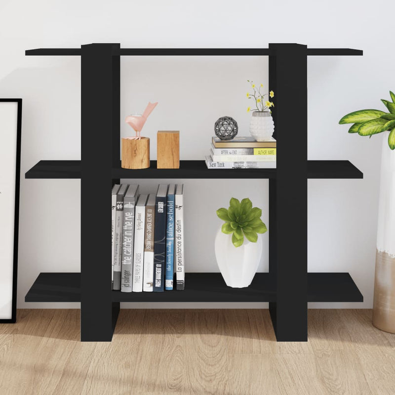 vidaXL Book Cabinet/Room Divider Black 100x30x87 cm