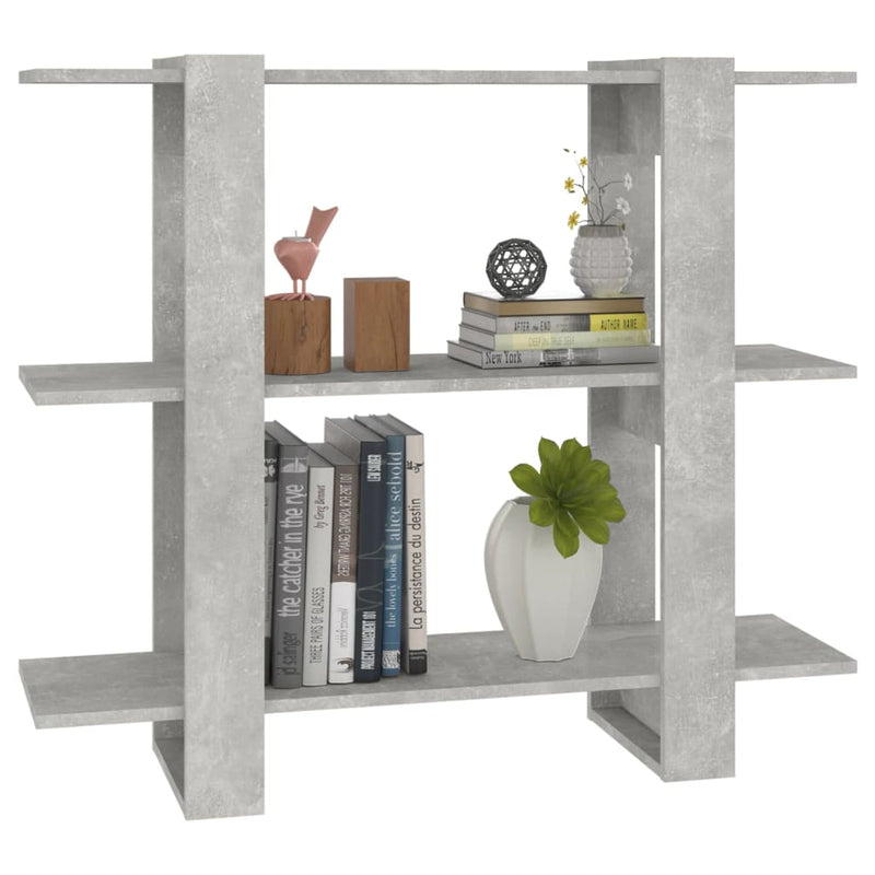 vidaXL Book Cabinet/Room Divider Concrete Grey 100x30x87 cm