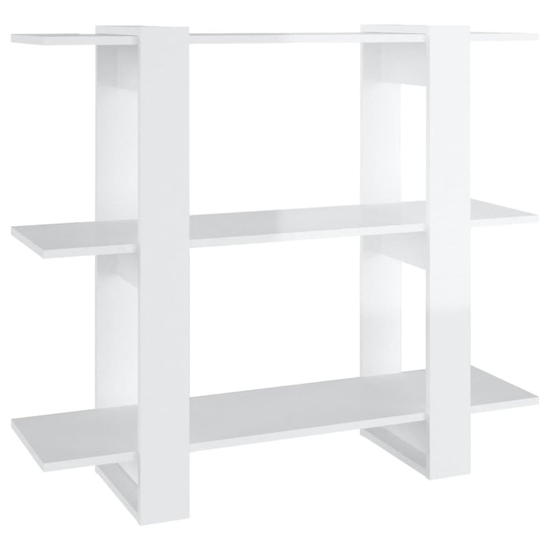 vidaXL Book Cabinet/Room Divider High Gloss White 100x30x87 cm