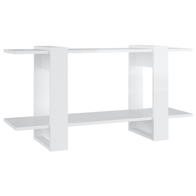 vidaXL Book Cabinet High Gloss White 100x30x51 cm Engineered Wood