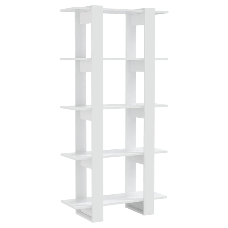vidaXL Book Cabinet/Room Divider High Gloss White 80x30x160 cm