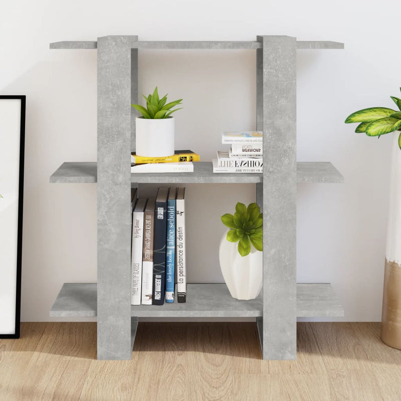 vidaXL Book Cabinet/Room Divider Concrete Grey 80x30x87 cm