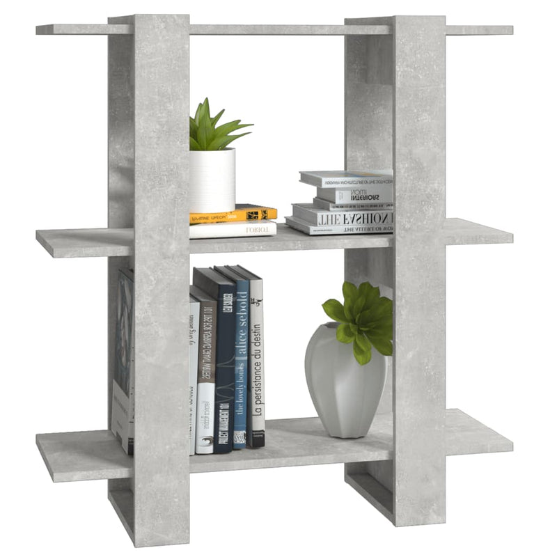 vidaXL Book Cabinet/Room Divider Concrete Grey 80x30x87 cm