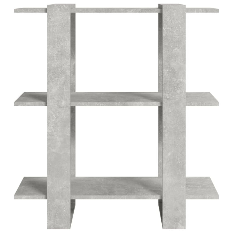 vidaXL Book Cabinet/Room Divider Concrete Grey 80x30x87 cm