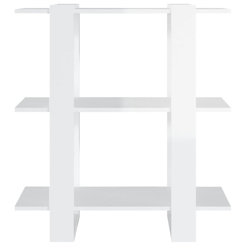vidaXL Book Cabinet/Room Divider High Gloss White 80x30x87 cm