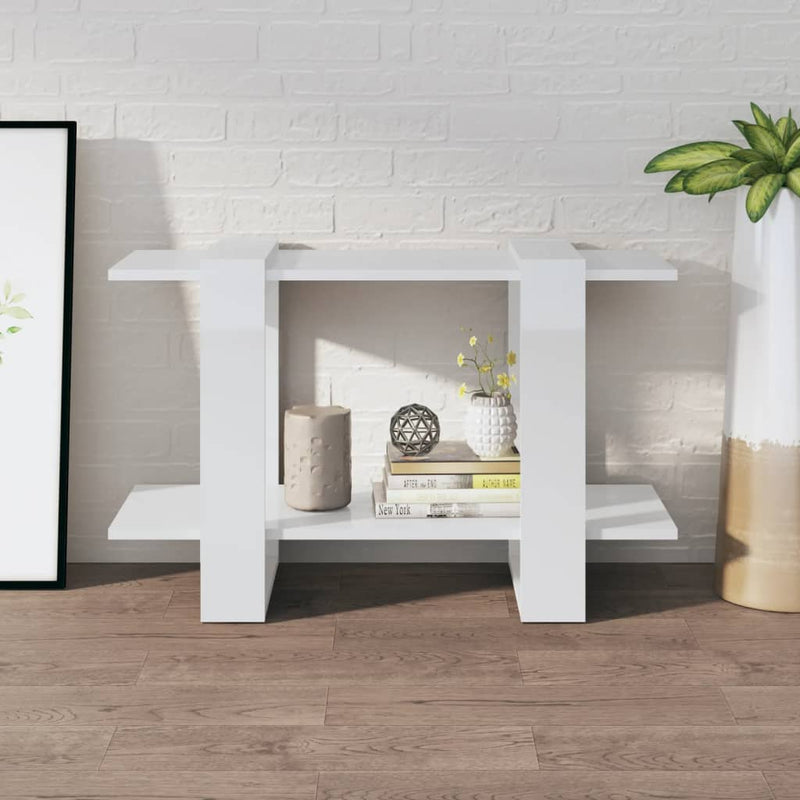 vidaXL Book Cabinet/Room Divider High Gloss White 80x30x51 cm