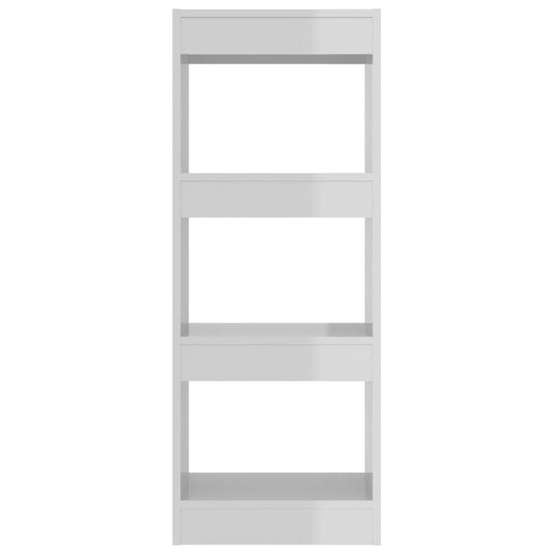 vidaXL Book Cabinet/Room Divider High Gloss White 40x30x103 cm Engineered Wood