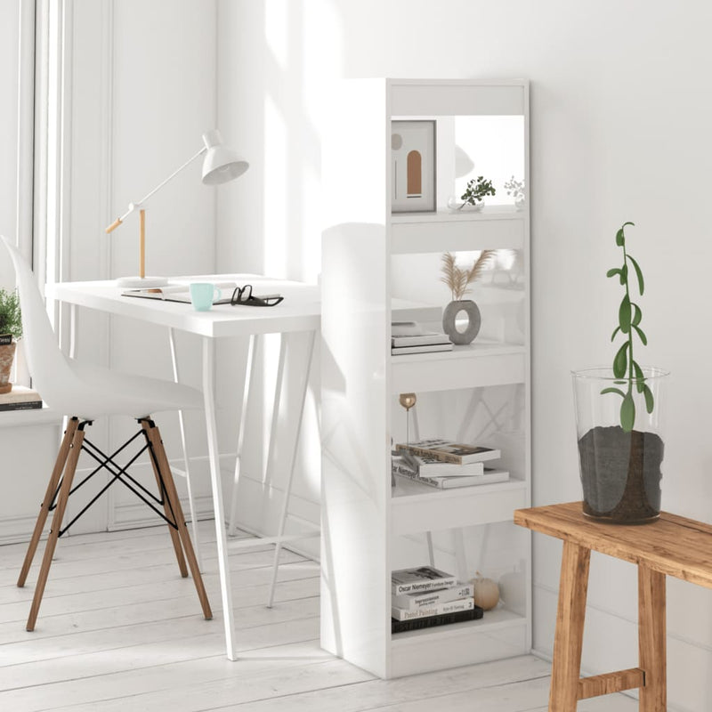 vidaXL Book Cabinet/Room Divider High Gloss White 40x30x135 cm