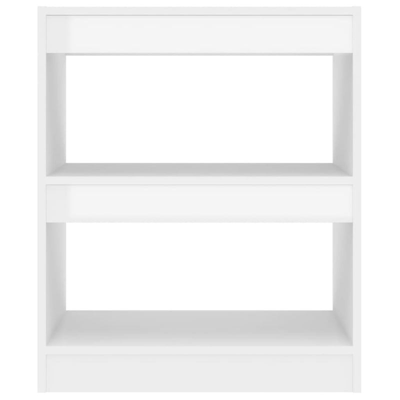vidaXL Book Cabinet/Room Divider High Gloss White 60x30x72 cm