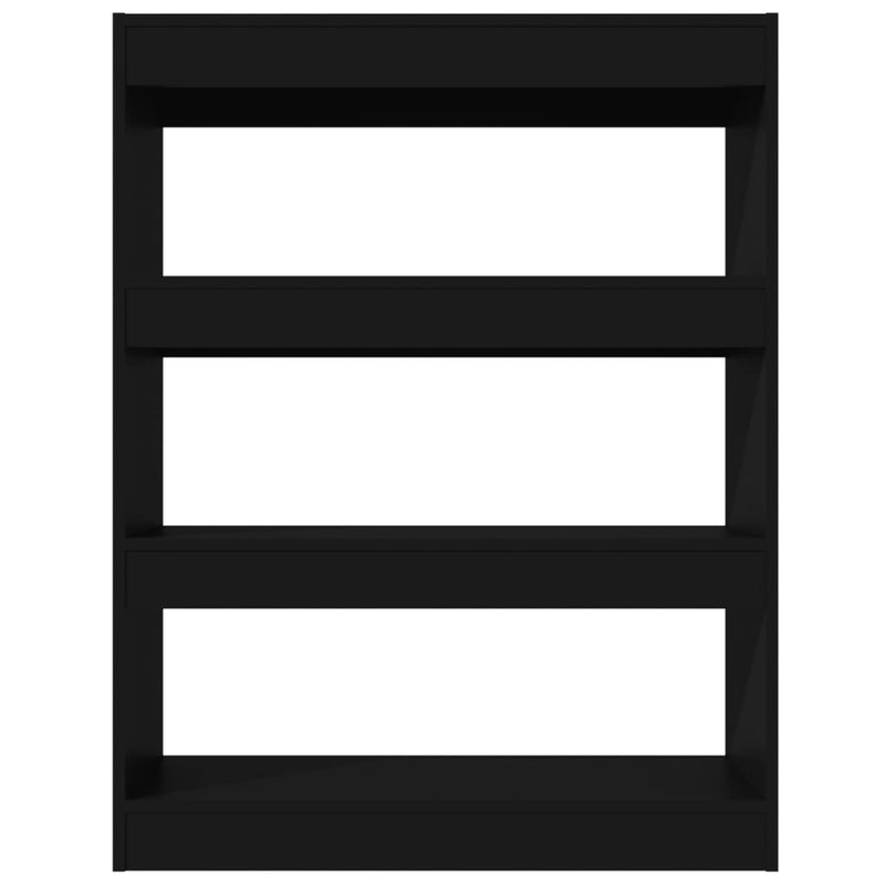 vidaXL Book Cabinet/Room Divider Black 80x30x103 cm Engineered wood