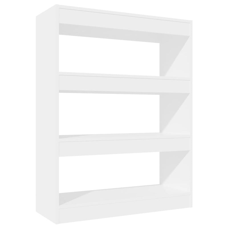 vidaXL Book Cabinet/Room Divider High Gloss White 80x30x103 cm Engineered wood