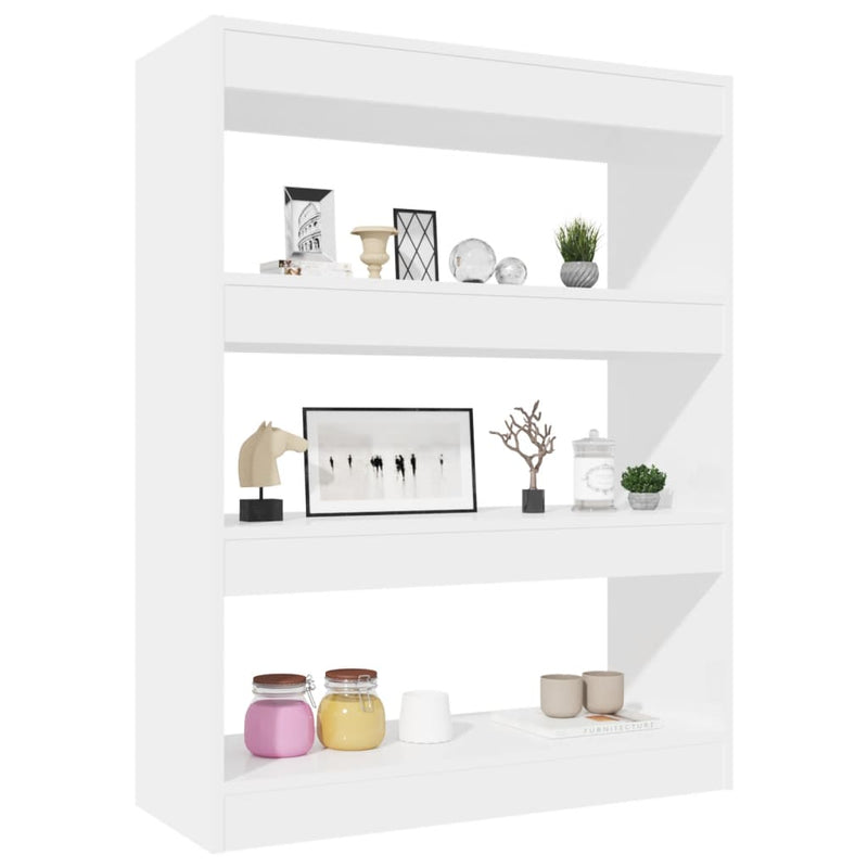 vidaXL Book Cabinet/Room Divider High Gloss White 80x30x103 cm Engineered wood