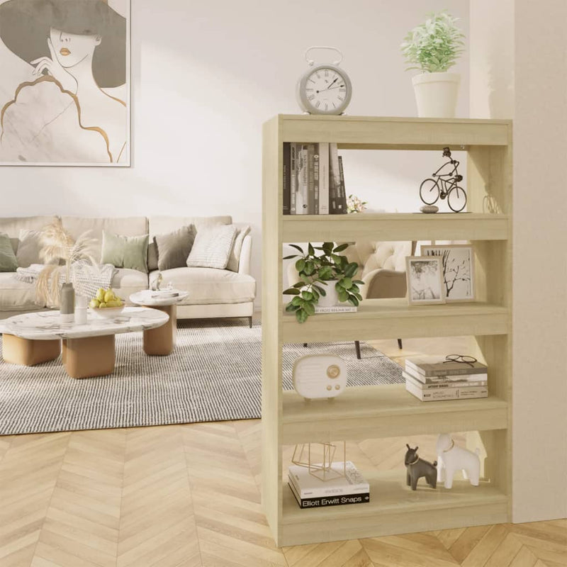 vidaXL Book Cabinet/Room Divider Sonoma Oak 80x30x135 cm Engineered Wood